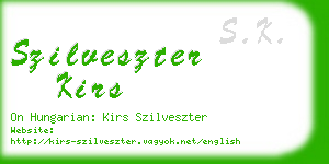 szilveszter kirs business card